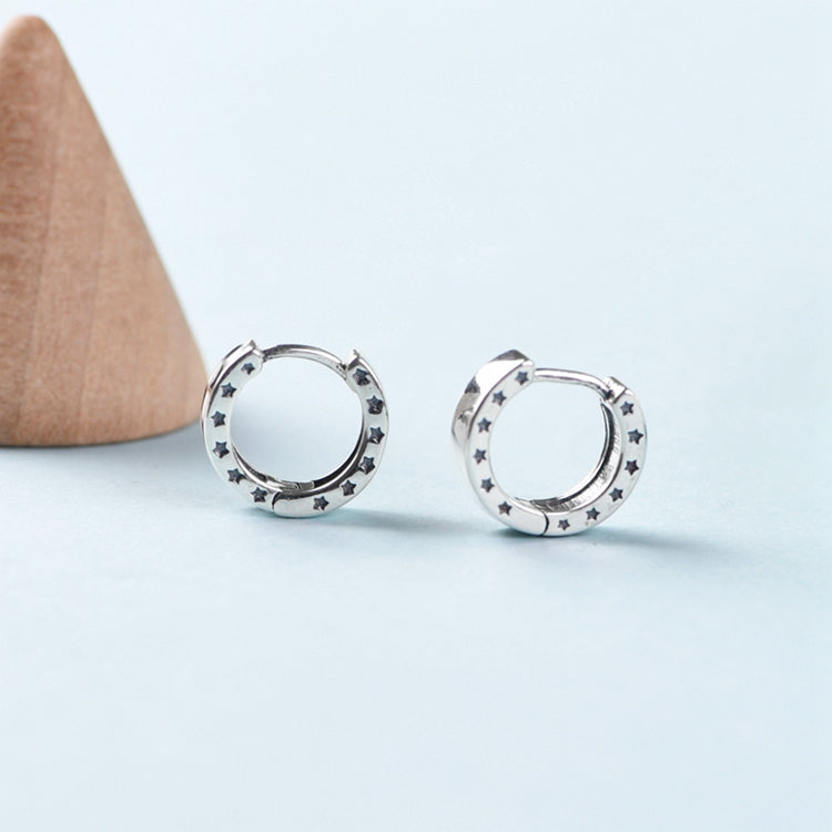 Black and White Lattice Mosaic Star Earrings