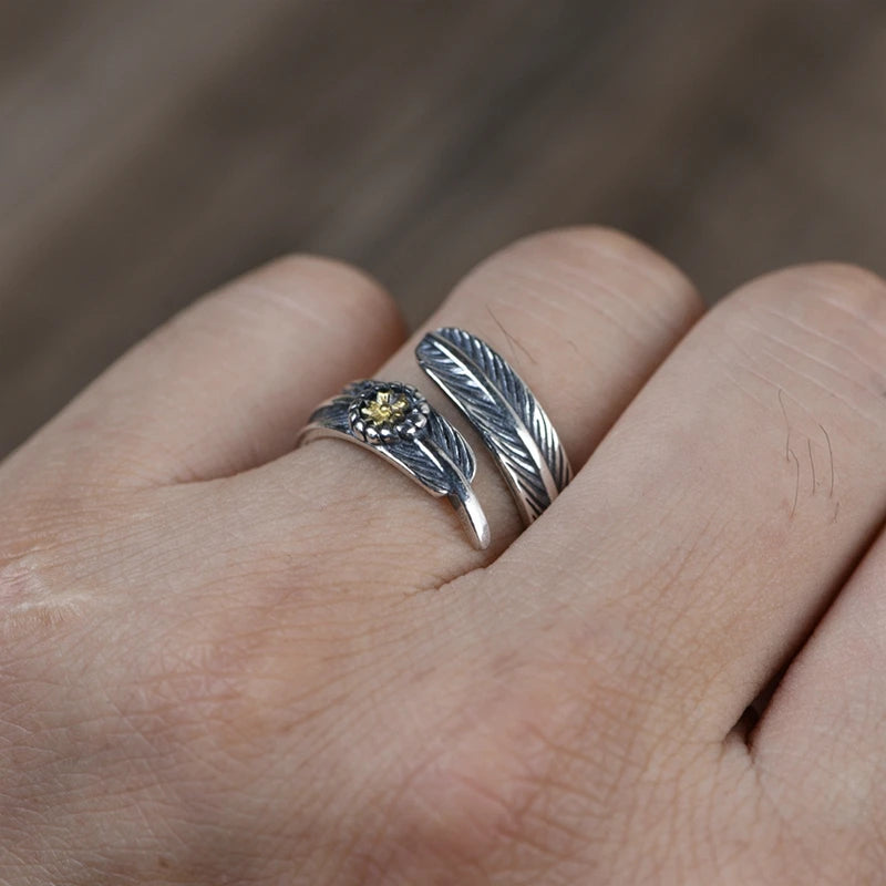 Retro Feather Ring