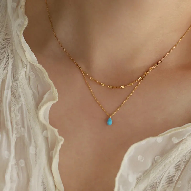 Opalescent Teardrop Necklace
