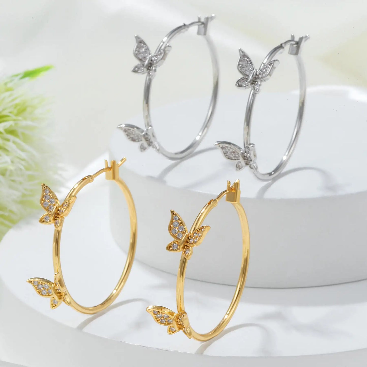 Butterfly Hoop Earrings