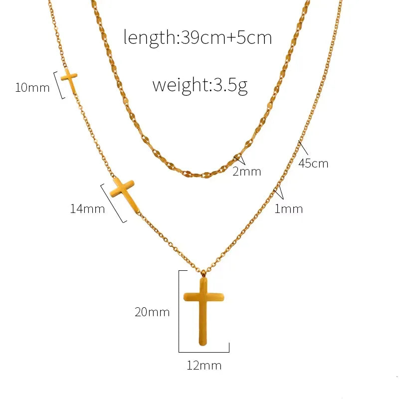 Layered Cross Necklace