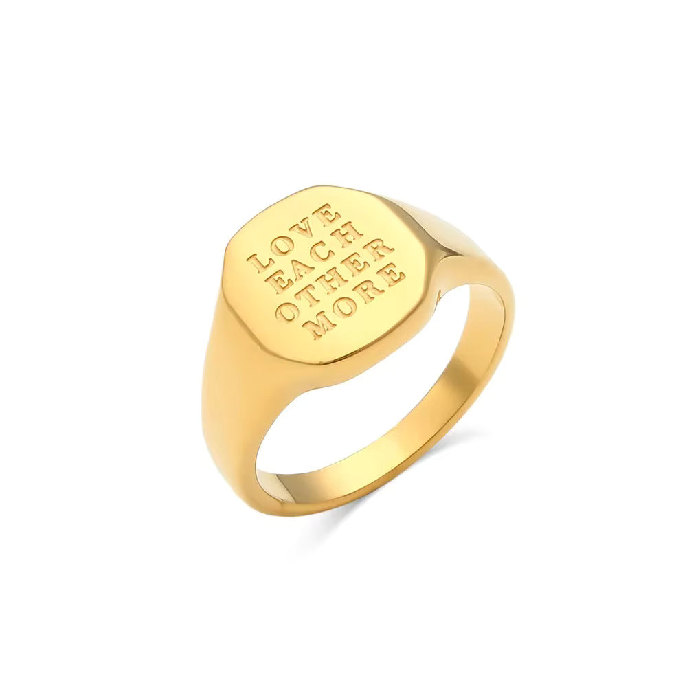 Gold Script Ring