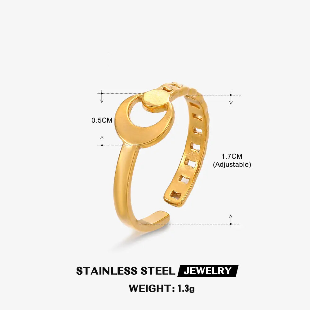 Sun and Moon Geometric Shaped Rings