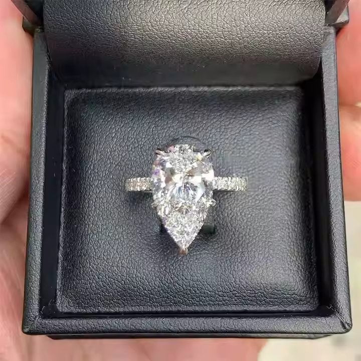 Pear Moissanite Ring