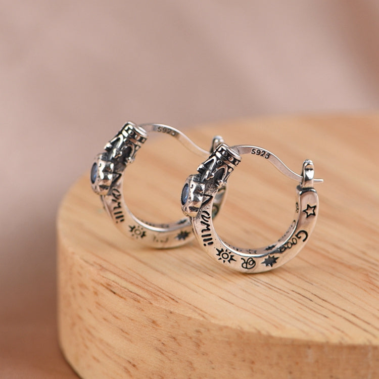 Crown Set with Zircon Earrings