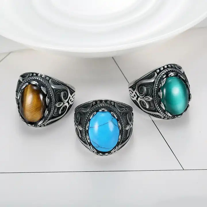 Enamel Stone Ring