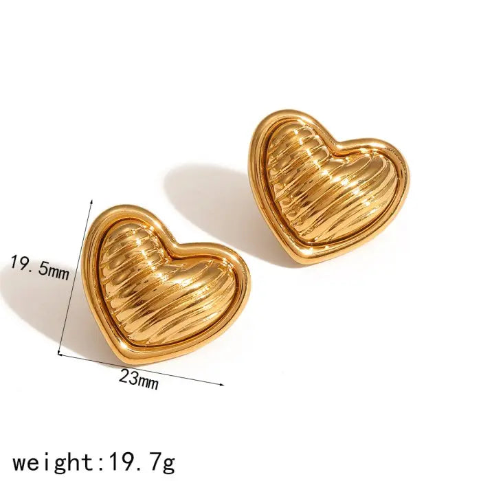 Love Heart Stud Earrings