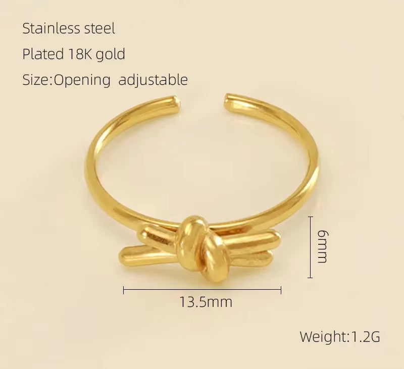 Knot Clover Heart Flower Ring