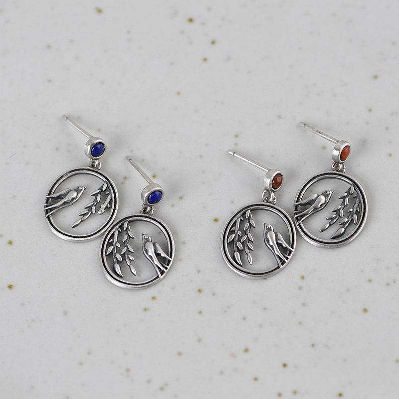 Swallow Leaves Lapis Lazuli Earrings