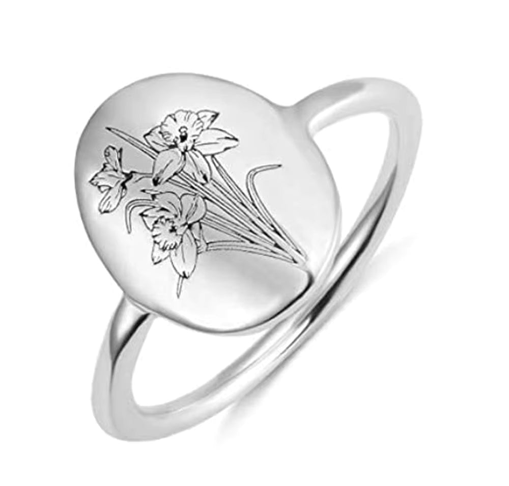 Floral Engraved Rings