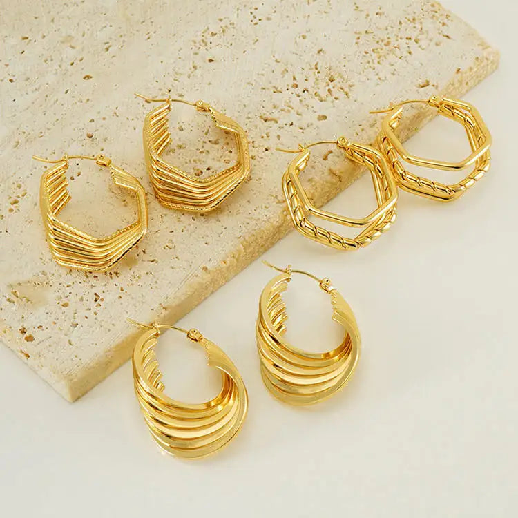 Geometric Irregular Hoop Earrings