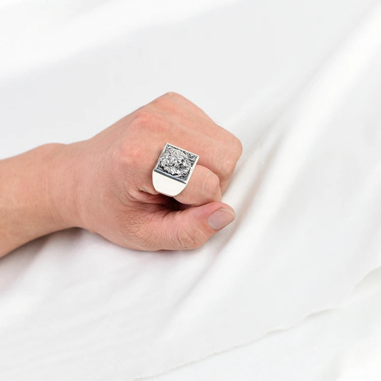 Silver Lion Ring