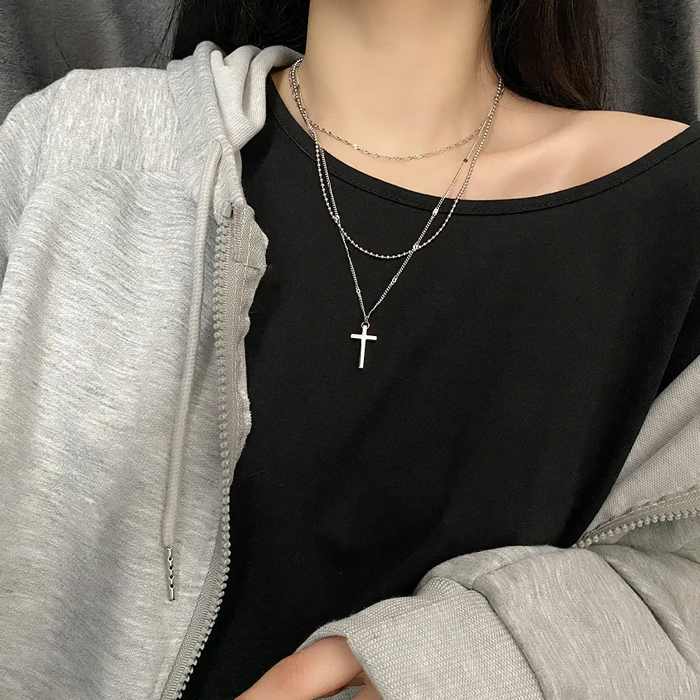 Layered Cross Necklace
