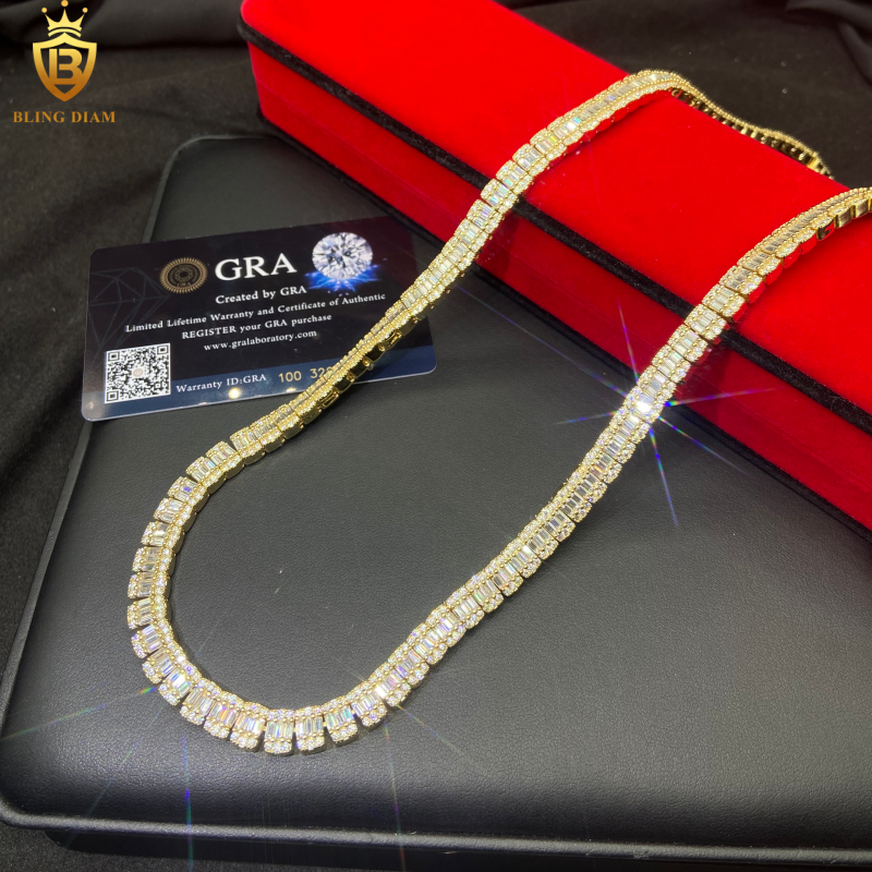 Baguette Cut Moissanite Chain