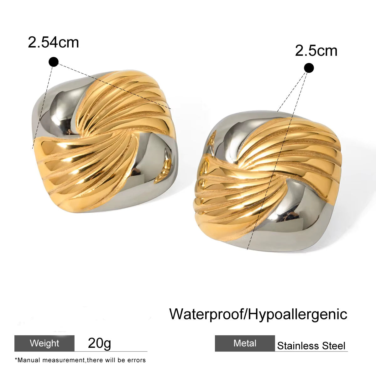 Two Tone Geometric Earrings