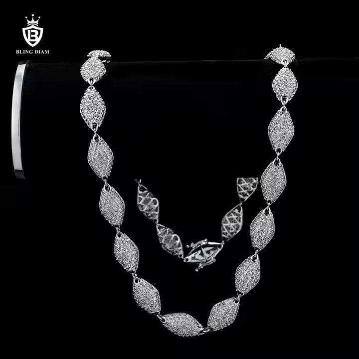 Tennis Chain - 12mm Marquise Zircon, Sterling Silver