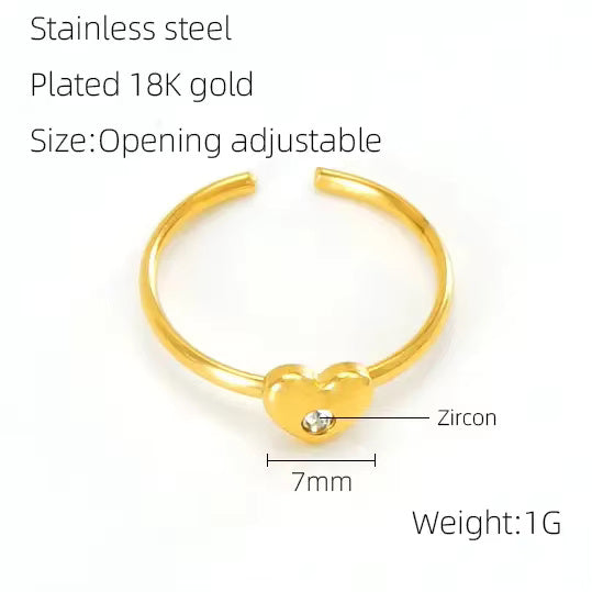 Knot Clover Heart Flower Ring