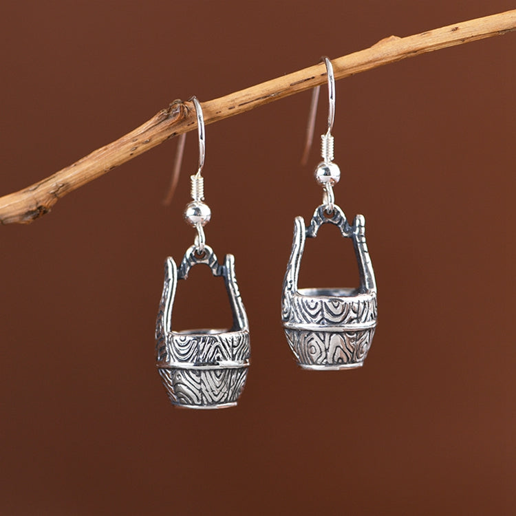 Bucket Shaped Drop Earrings