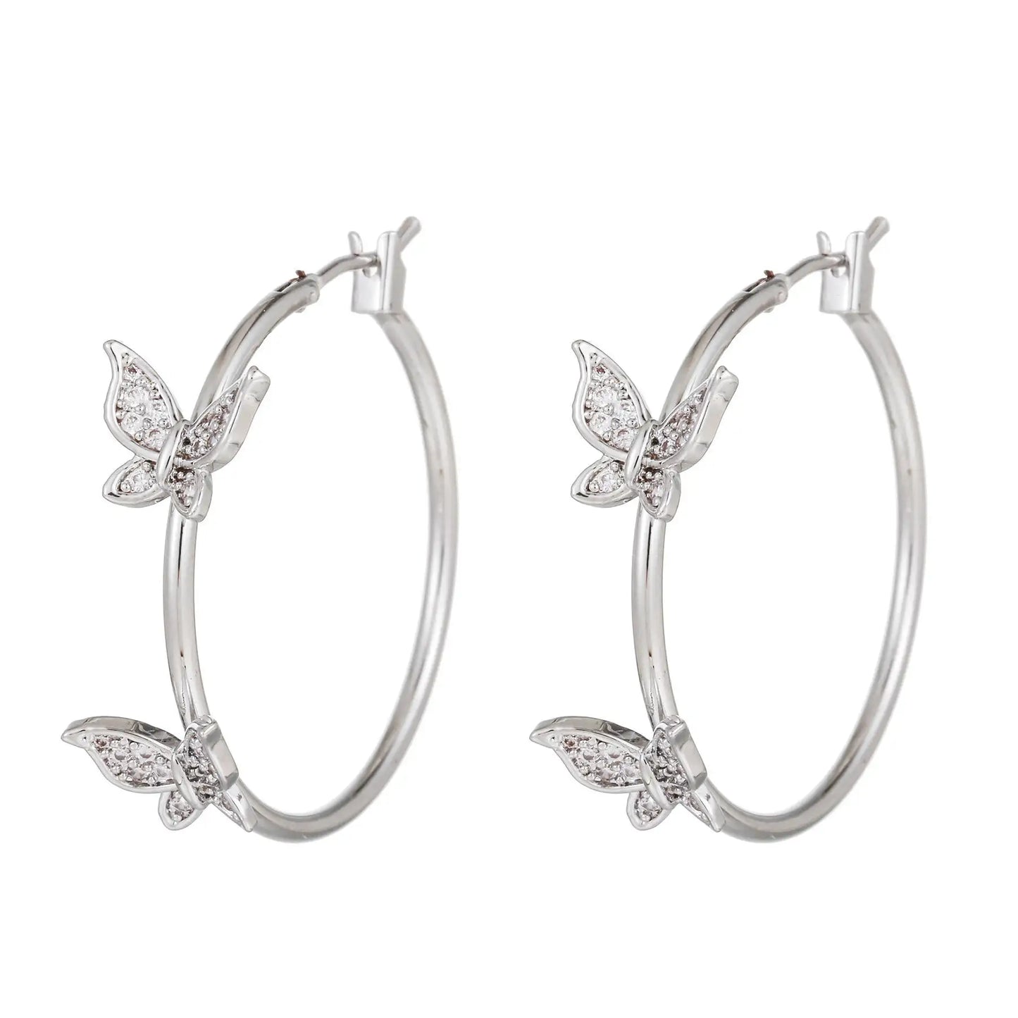 Butterfly Hoop Earrings