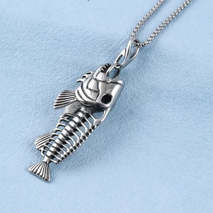 Fishbone Pendant Necklace