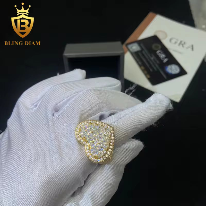 Heart-shaped moissanite ring