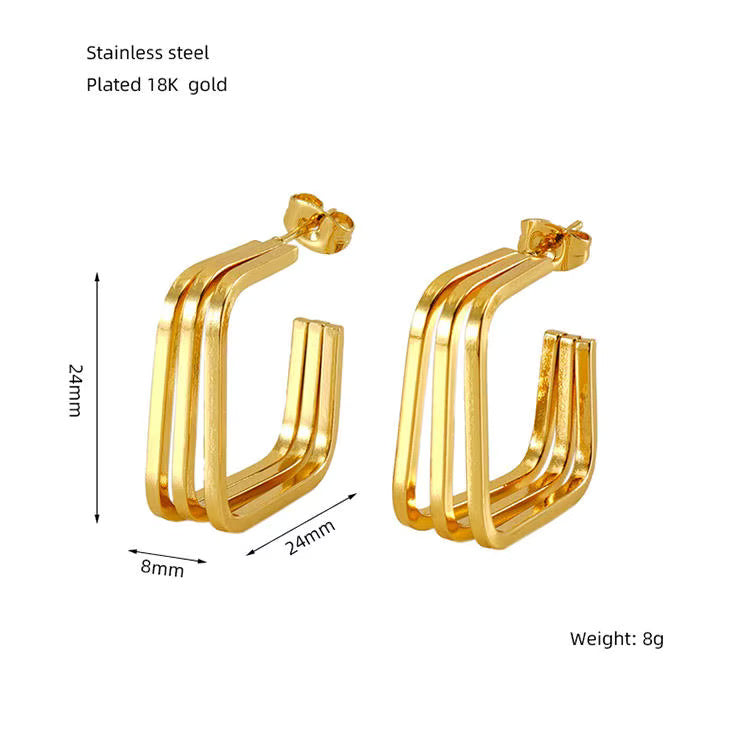 Geometric Irregular Hoop Earrings