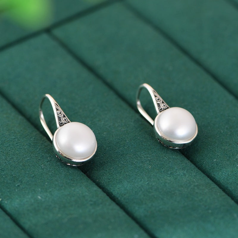 Inlaid Freshwater Pearl Earrings