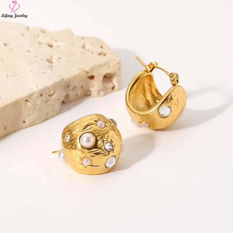 Zircon Pearl Hoops