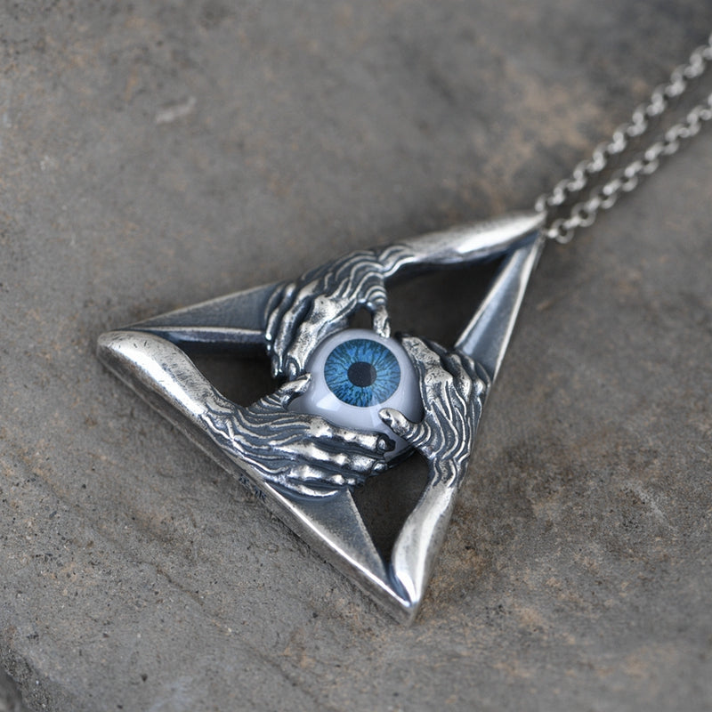 Triangle Hand Eye Necklace