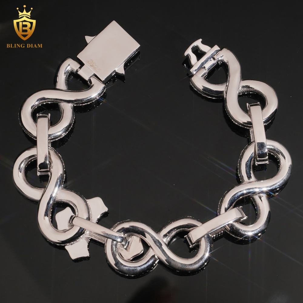 Iced Out Cross Moissanite Cuban Bracelet