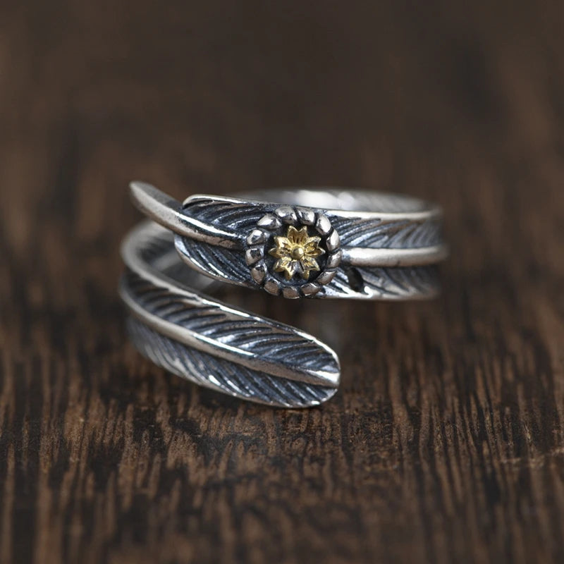Retro Feather Ring