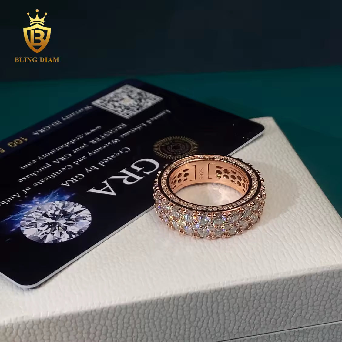 Iced-out hip-hop ring
