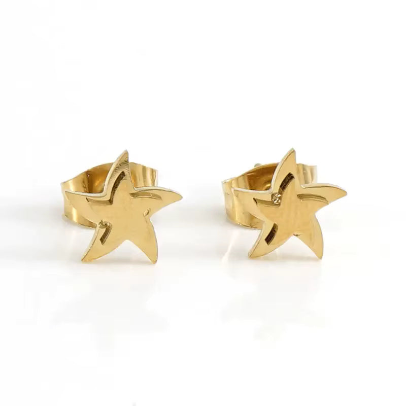 Butterfly Flower Heart Star Stud Earring