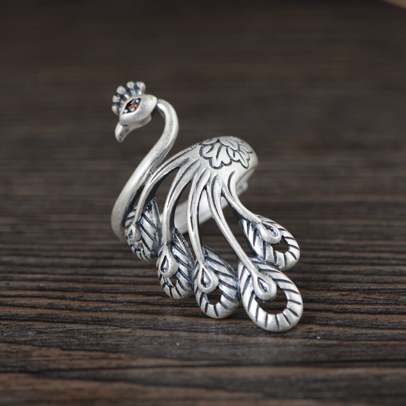Peacock Adjustable Ring