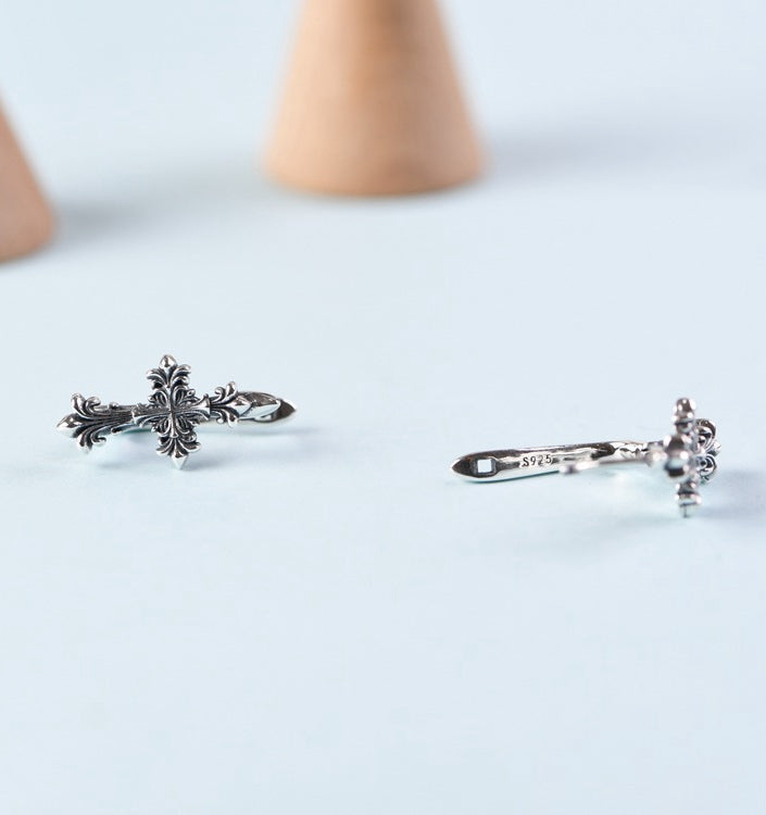 Cross Ear Buckle Earrings