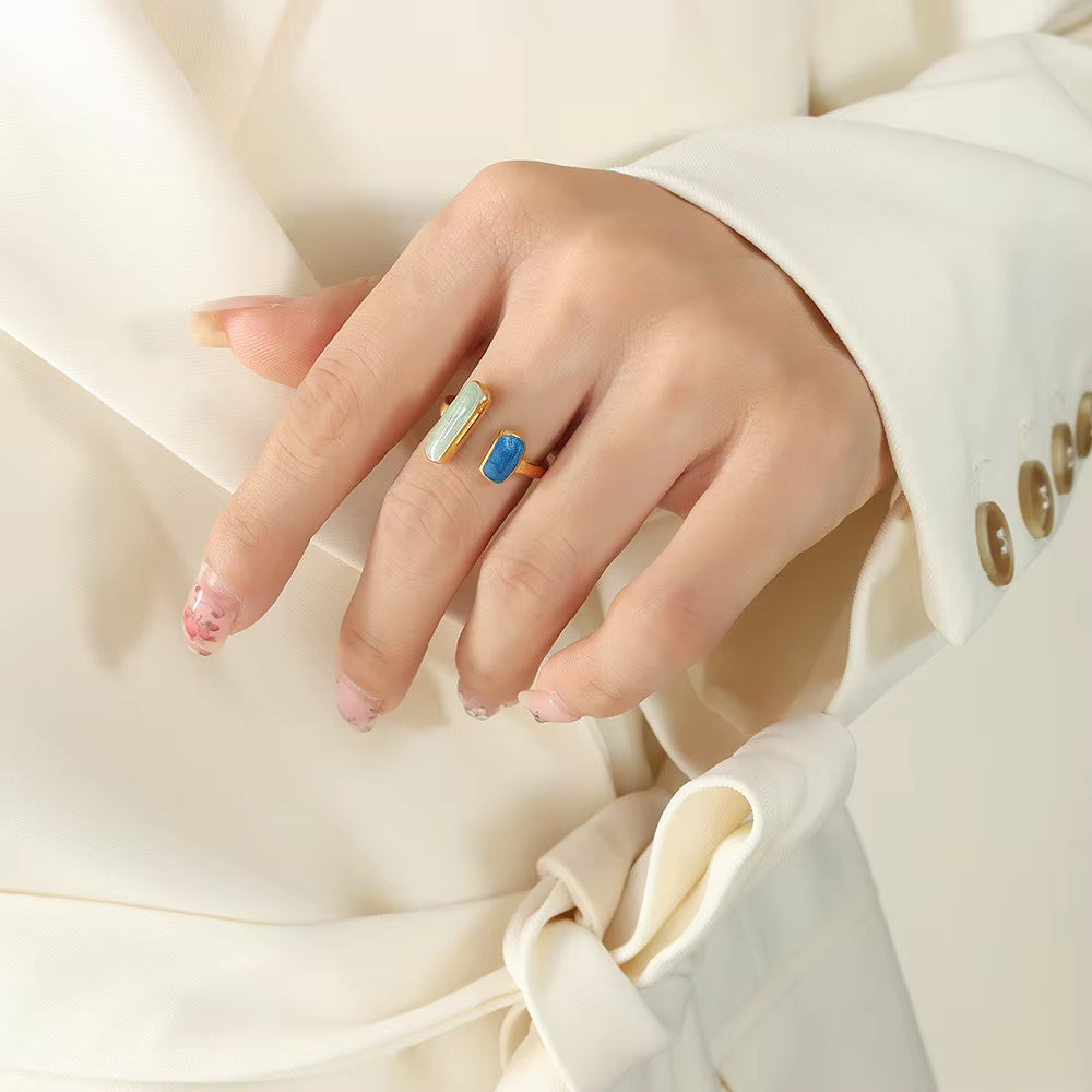 Gold Enamel Ring