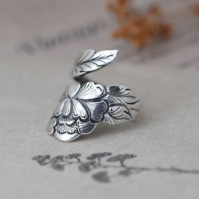 Peony flower Ring