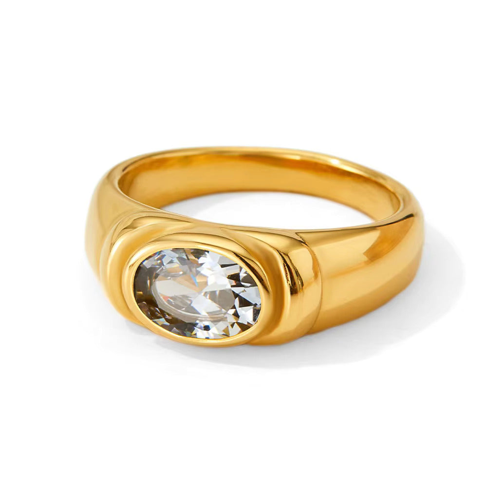 Gold-Plated CZ Ring