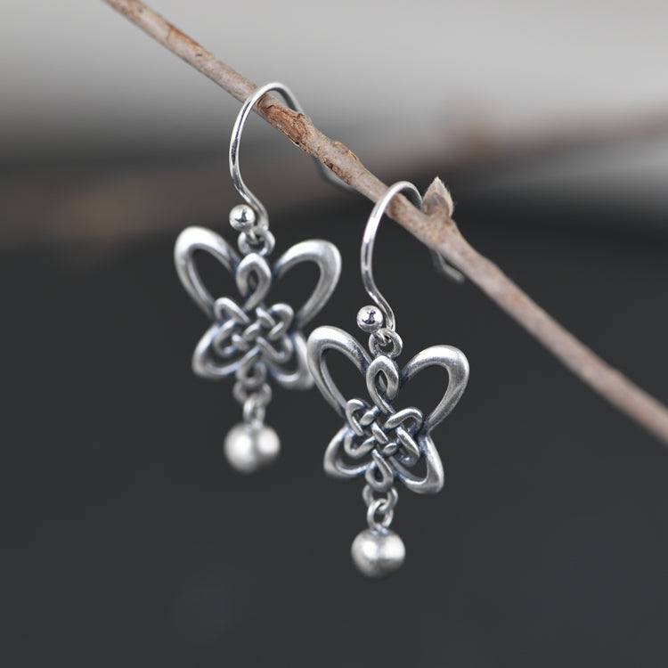Ruyi Knot Design Drop Earrings