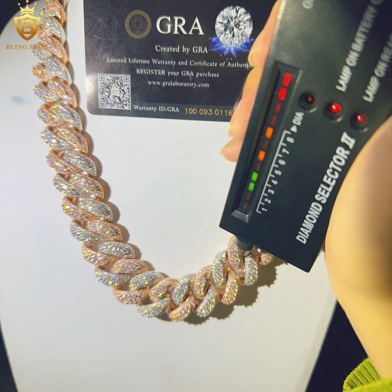 Miossanite 22mm Sterling Silver 925 Miami Cuban Link Chain