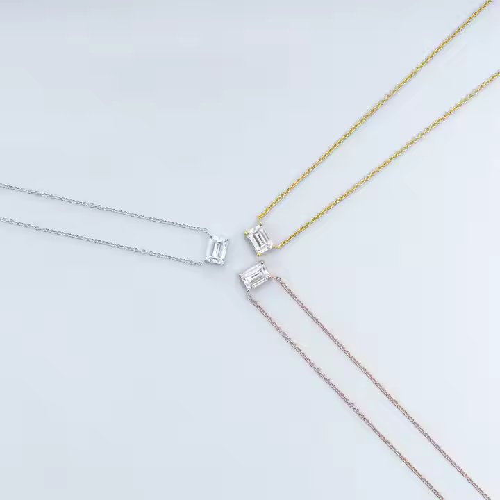 Emerald Moissanite Necklace
