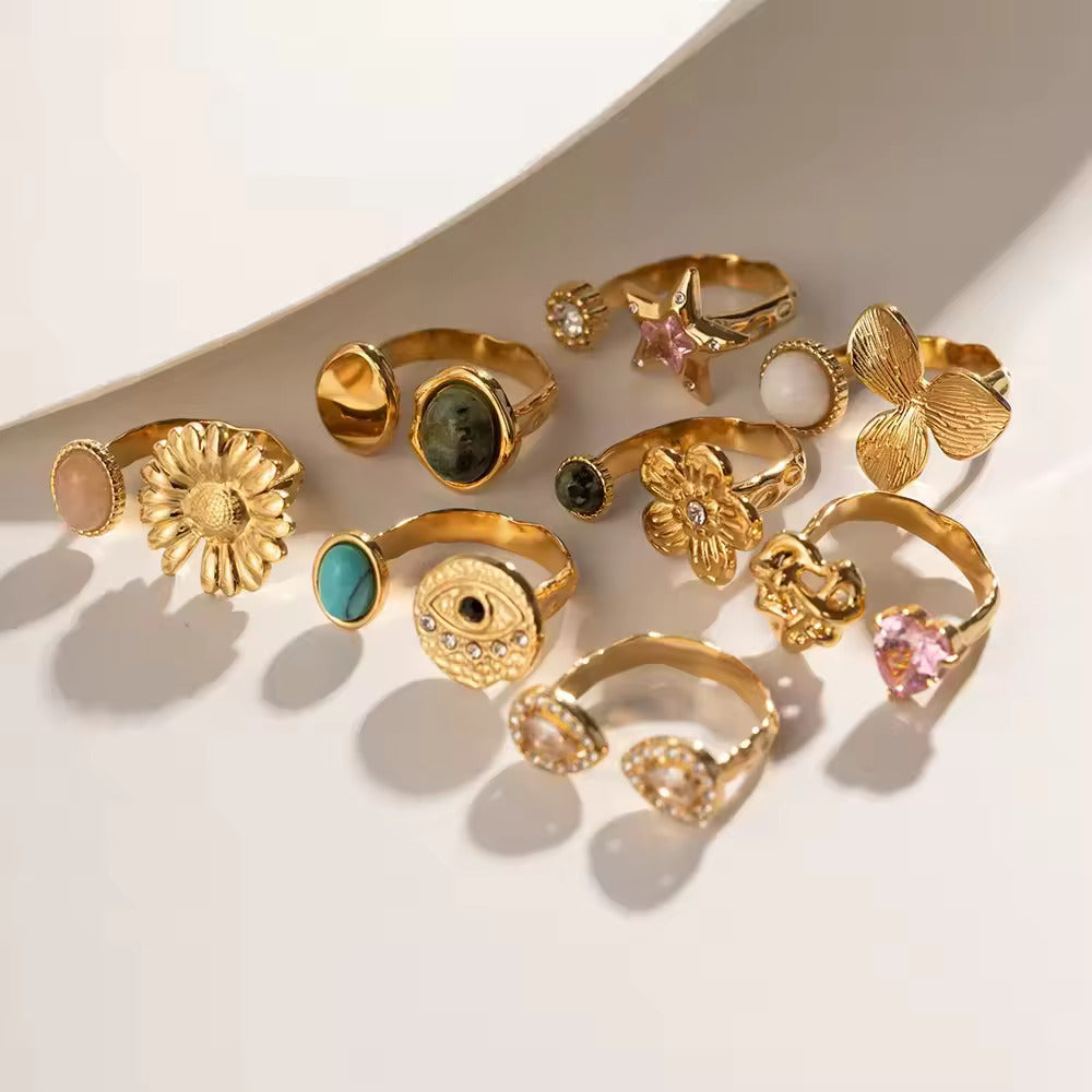 Gold-plated Cubic Ring