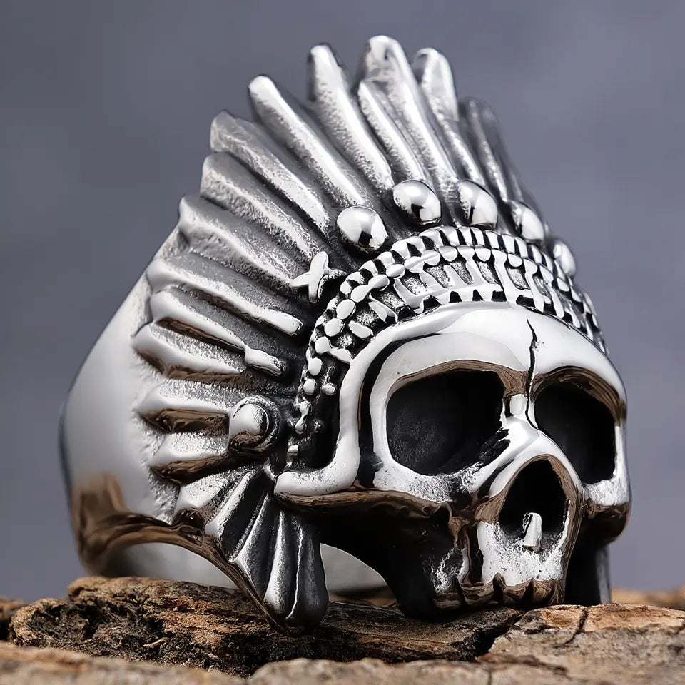 Motorcycle Indian Skull Ring