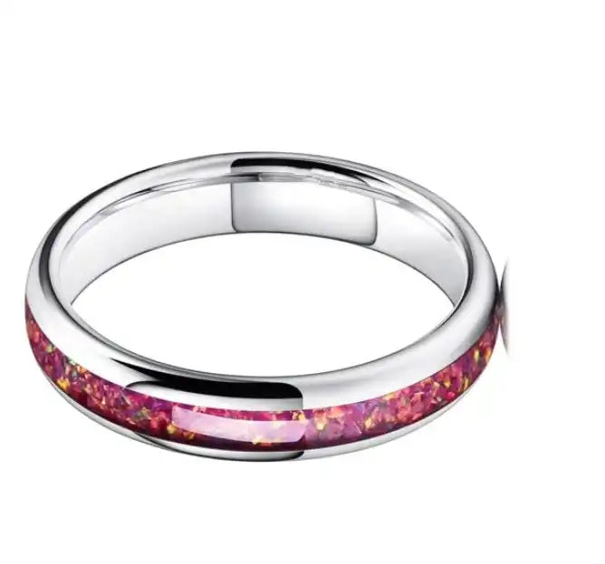 Opal Steel Ring