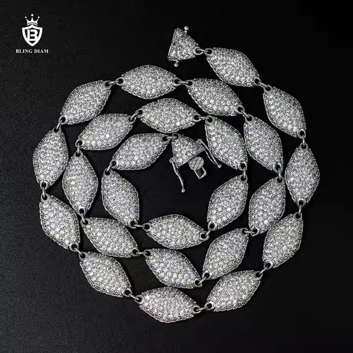 Tennis Chain - 12mm Marquise Zircon, Sterling Silver