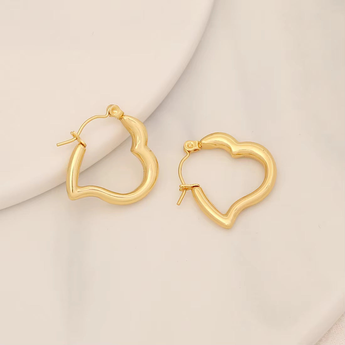 Tarnish Geometric Stud Huggie Hoop Earrings