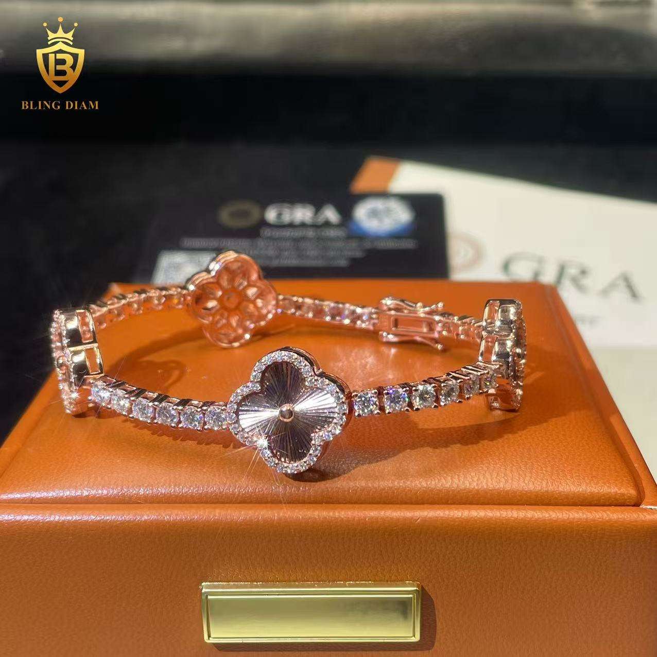 Four-Leaf Clover Moissanite Tennis Bracelet