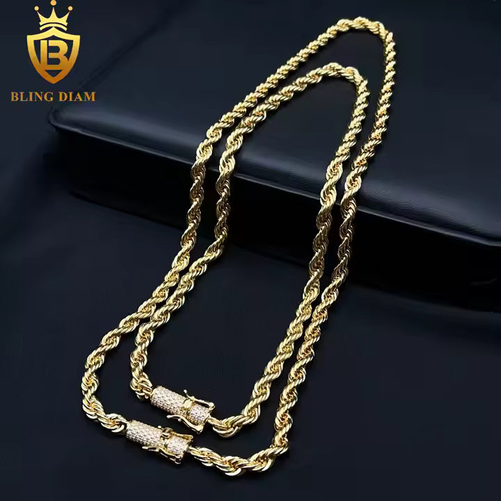 Moissanite Rope Chain | 6mm VVS | Sterling Silver