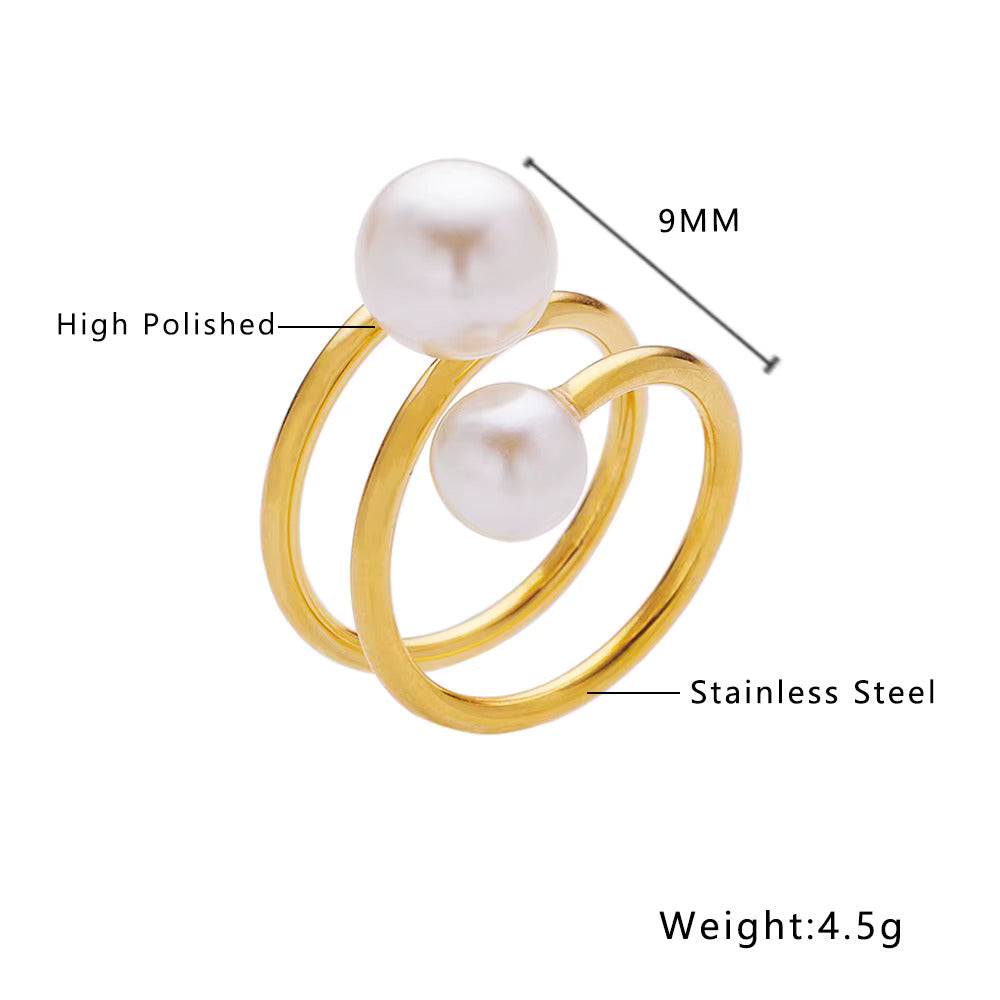 Rhinestone Pearl Ring