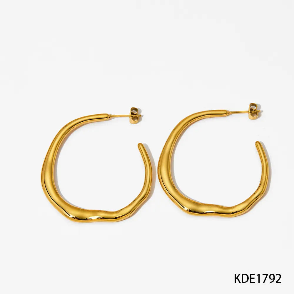 Irregular Shaped Hoop Earrings
